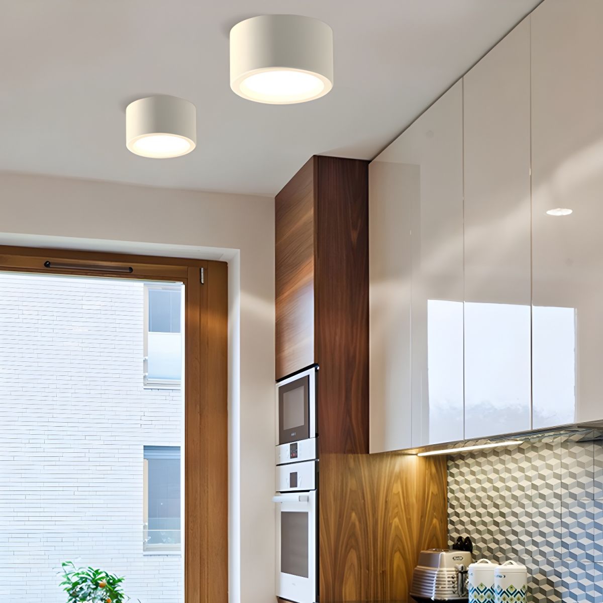 Surface Mount LED Ceiling Light Round 4–7 in Adjustable Color Temperature Black White for Kitchen Hallway Bedroom Living Room | Lonoma