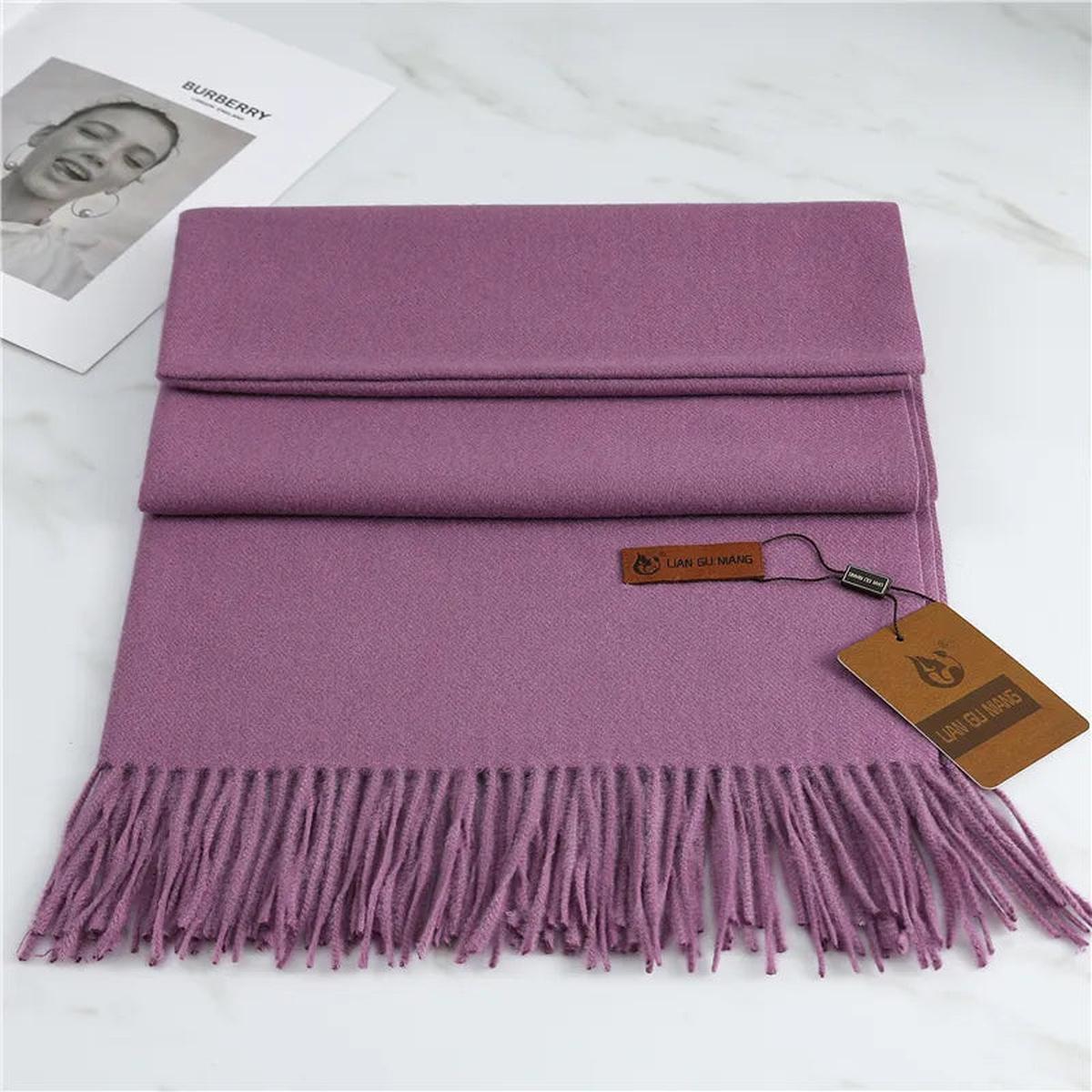 Women's Pure Wool Scarf — Elegant Winter Scarf with Fringe Detail for Cold Weather & Formal Occasions | Koossa