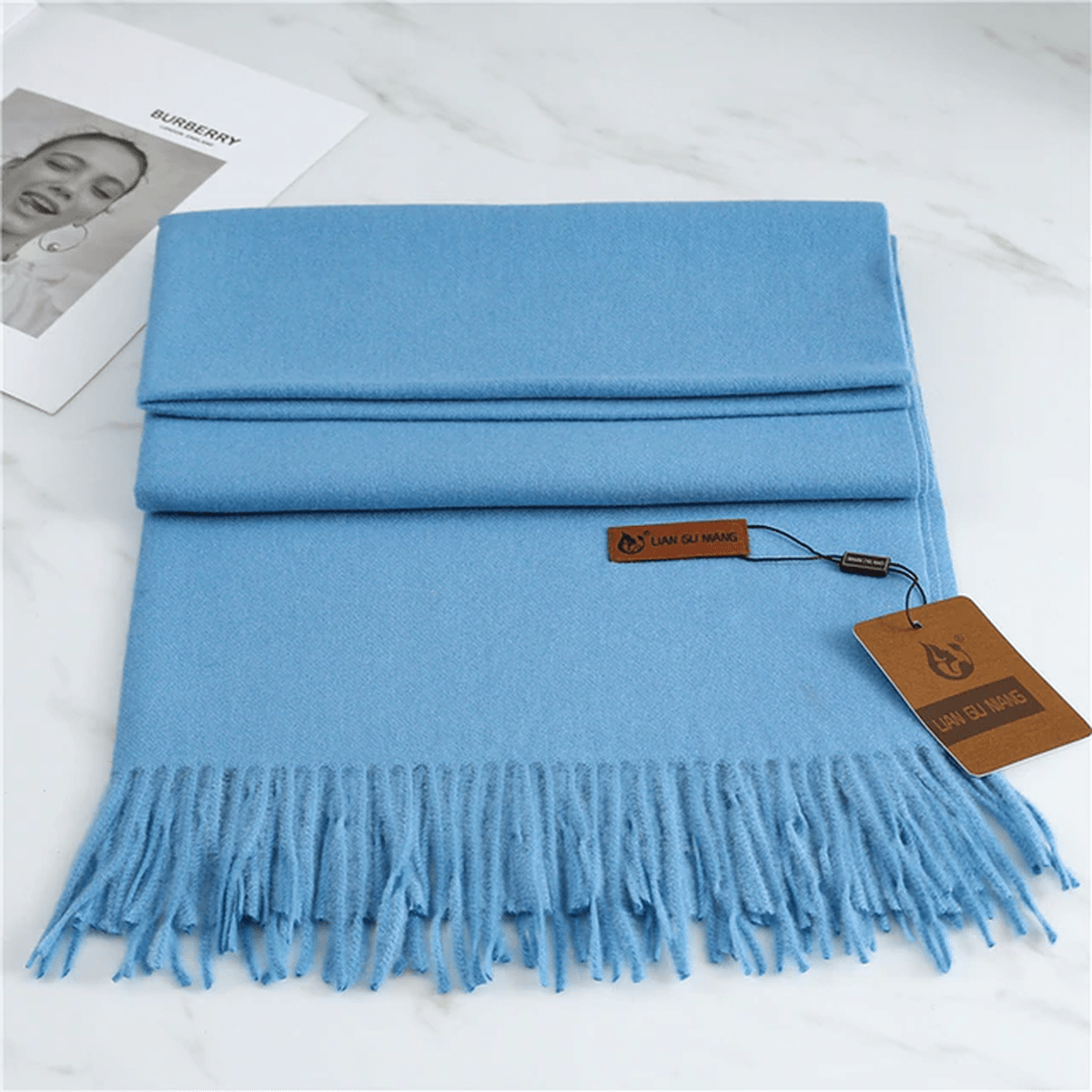 Women's Pure Wool Scarf — Elegant Winter Scarf with Fringe Detail for Cold Weather & Formal Occasions | Koossa
