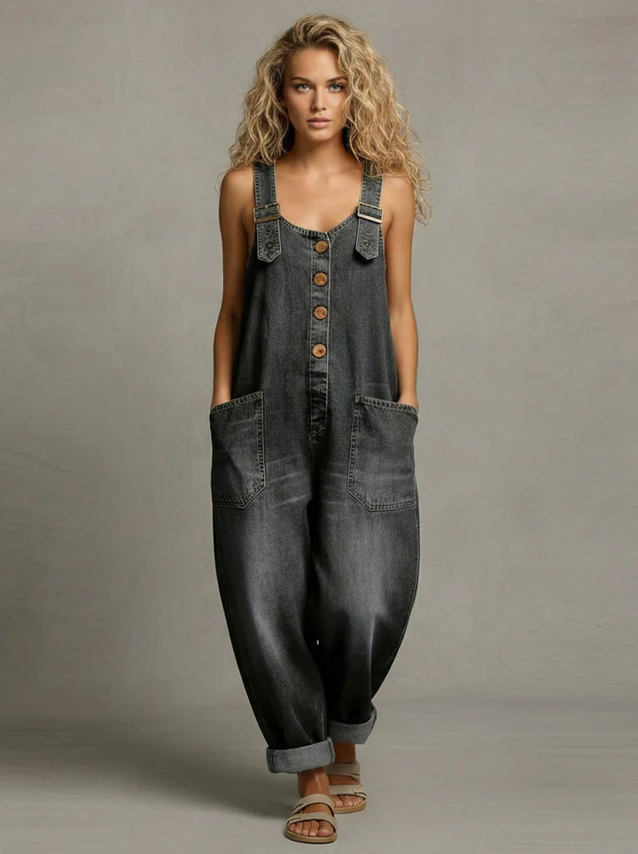 Women's Denim Jumpsuit | Relaxed Fit | Versatile All-Day Styling | Soft Cotton Denim | Casual Weekend Wear | Koossa