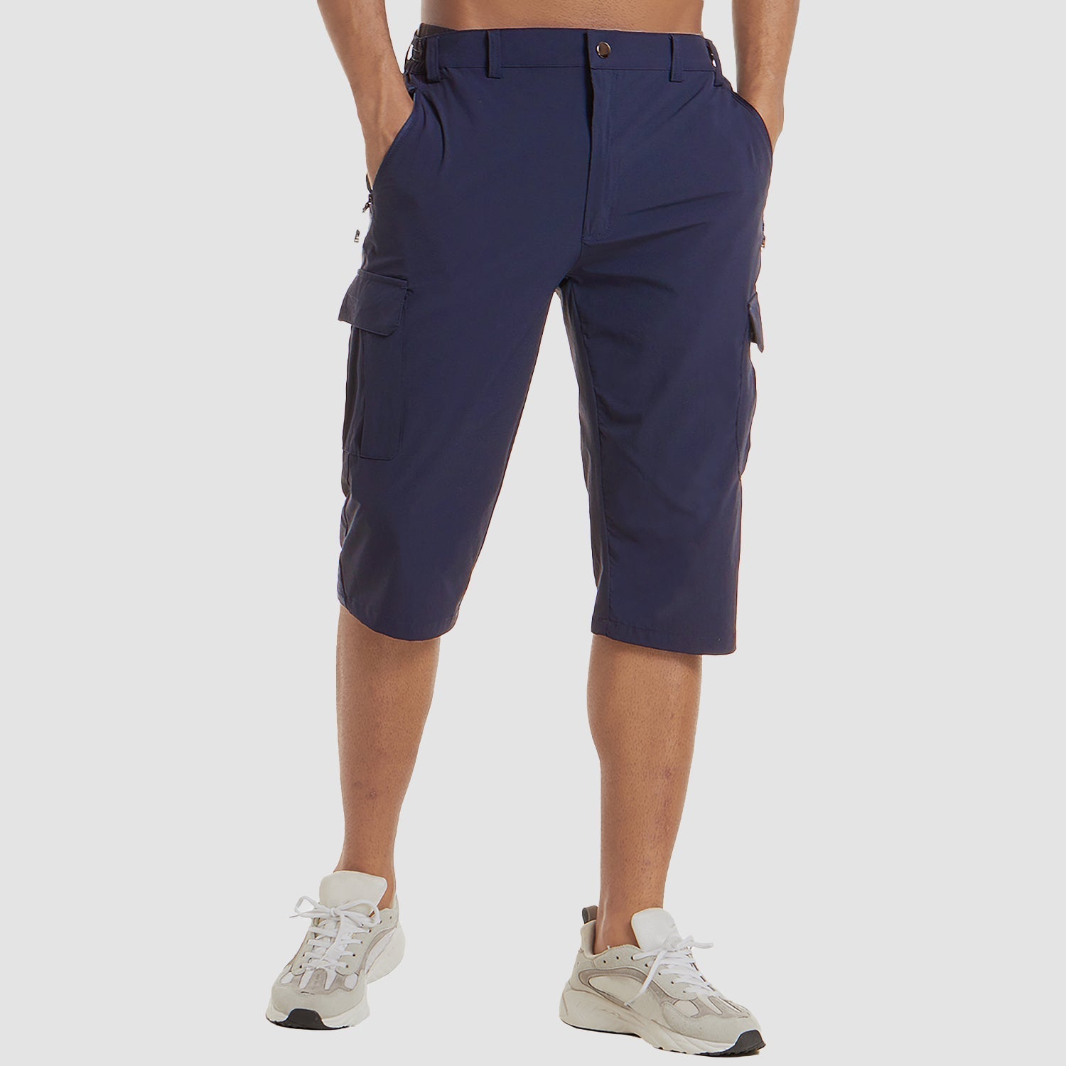 Men's Stretch Cargo Shorts with Zip Pockets in Multiple Colours Casual Summer Holiday Weekend Wear | Koossa