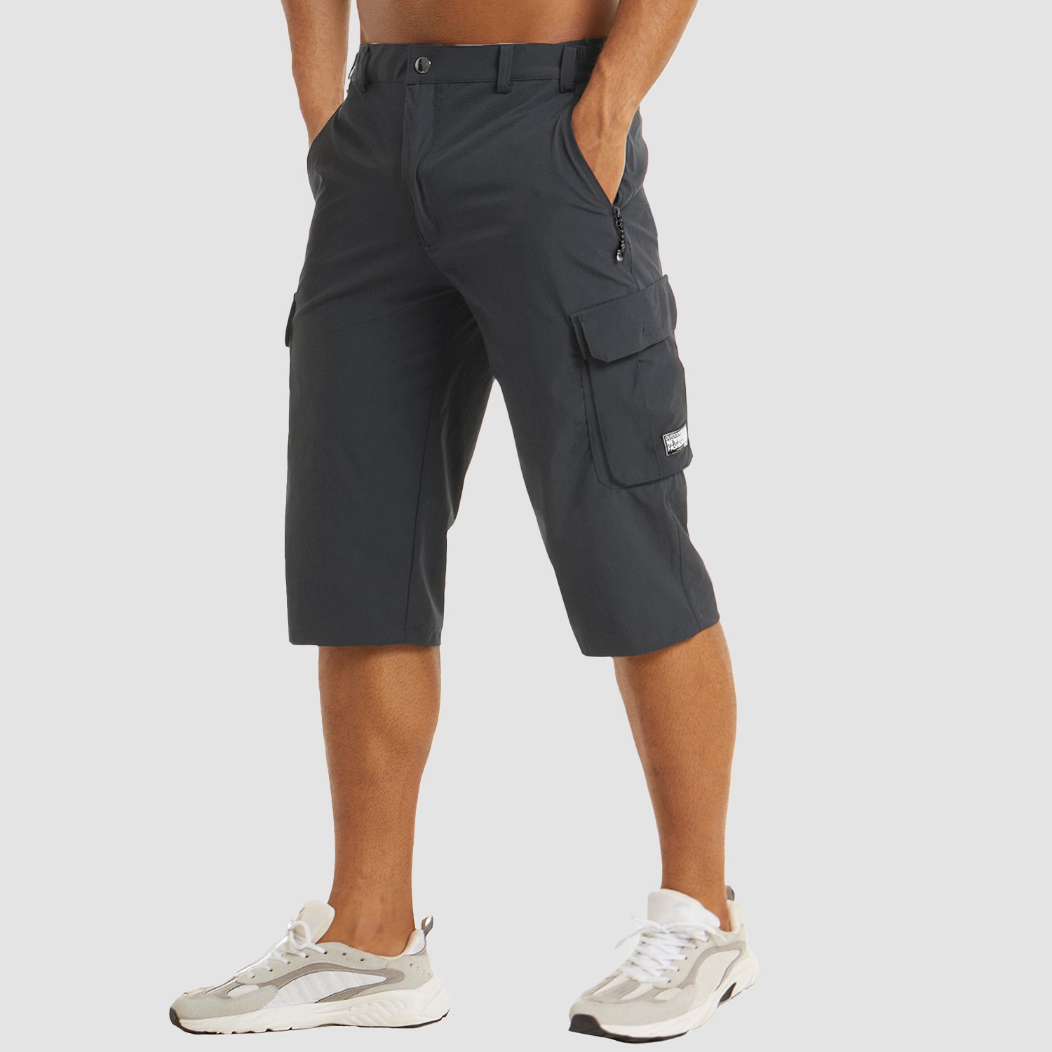 Men's Stretch Cargo Shorts with Zip Pockets in Multiple Colours Casual Summer Holiday Weekend Wear | Koossa