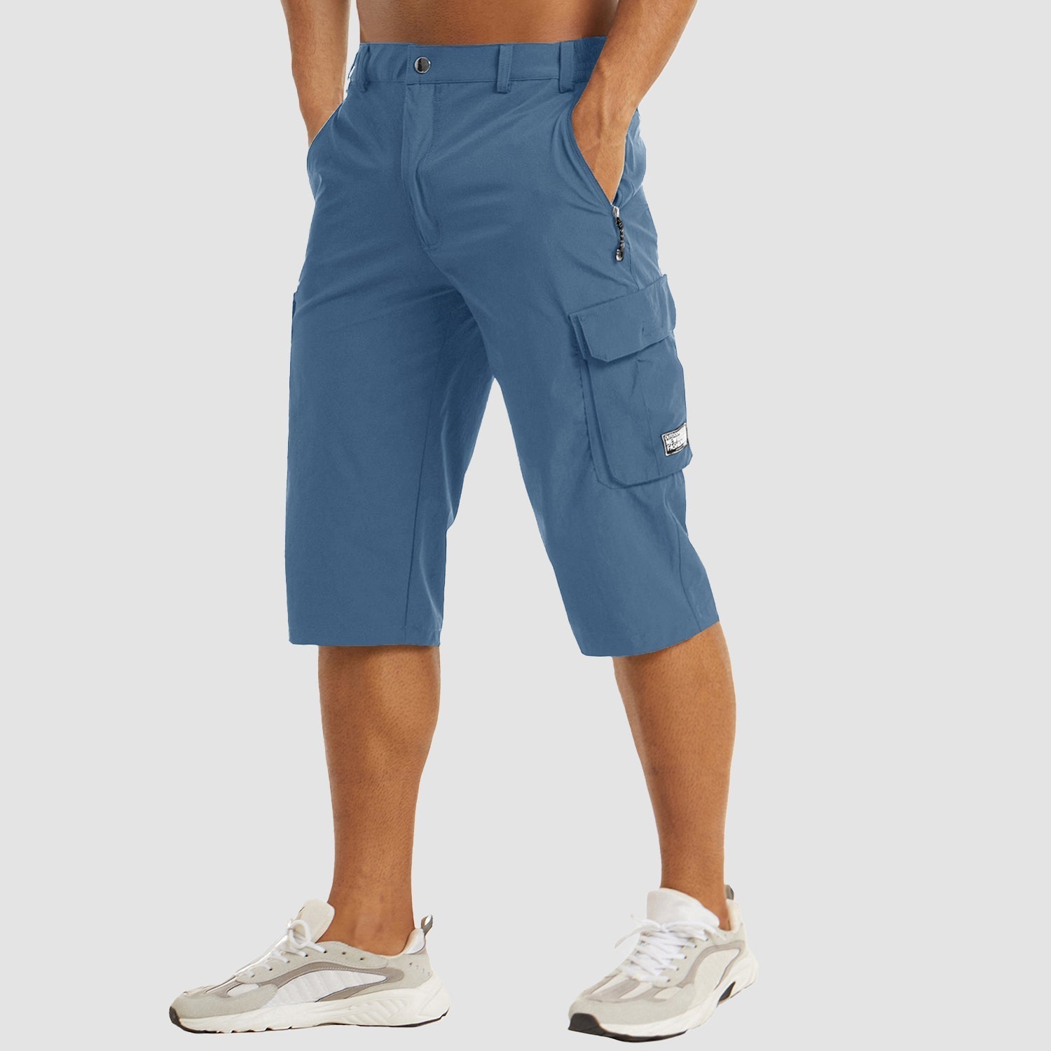 Men's Stretch Cargo Shorts with Zip Pockets in Multiple Colours Casual Summer Holiday Weekend Wear | Koossa