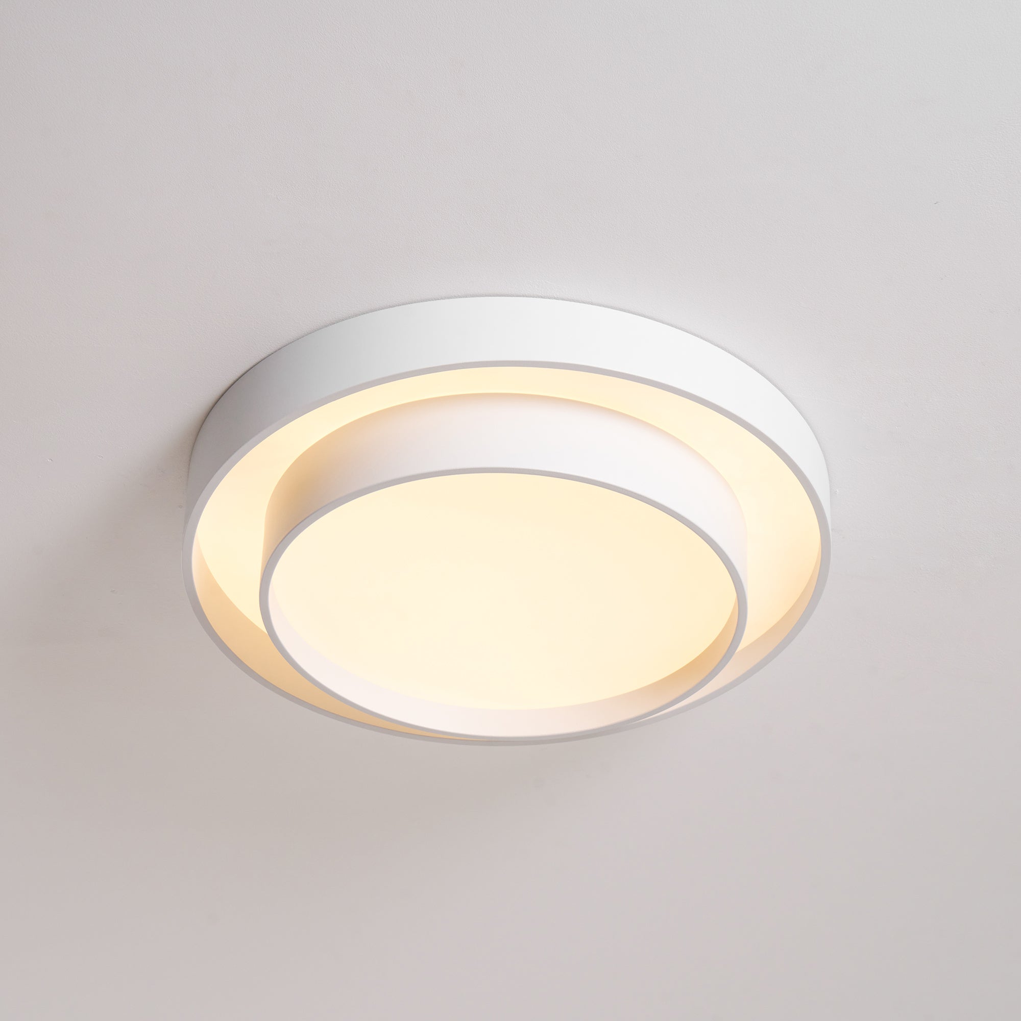 Plafonnier LED Cylindrique Fer Acryl Blanc Gris Noir Salon Chambre Ø40 Ø50 Ø60 cm Dimmable 3000K 4000K 6000K | Koossa