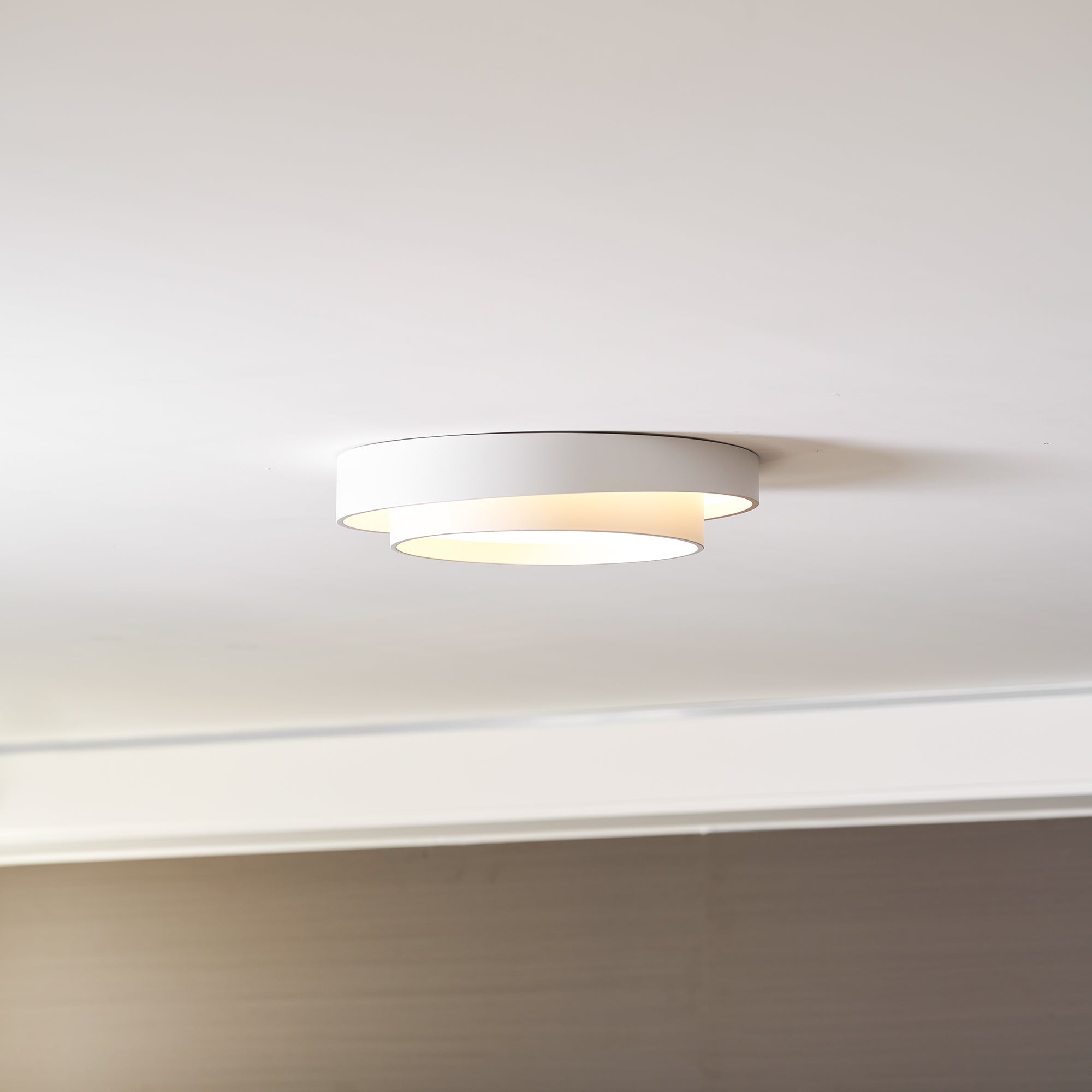 Plafonnier LED Cylindrique Fer Acryl Blanc Gris Noir Salon Chambre Ø40 Ø50 Ø60 cm Dimmable 3000K 4000K 6000K | Koossa