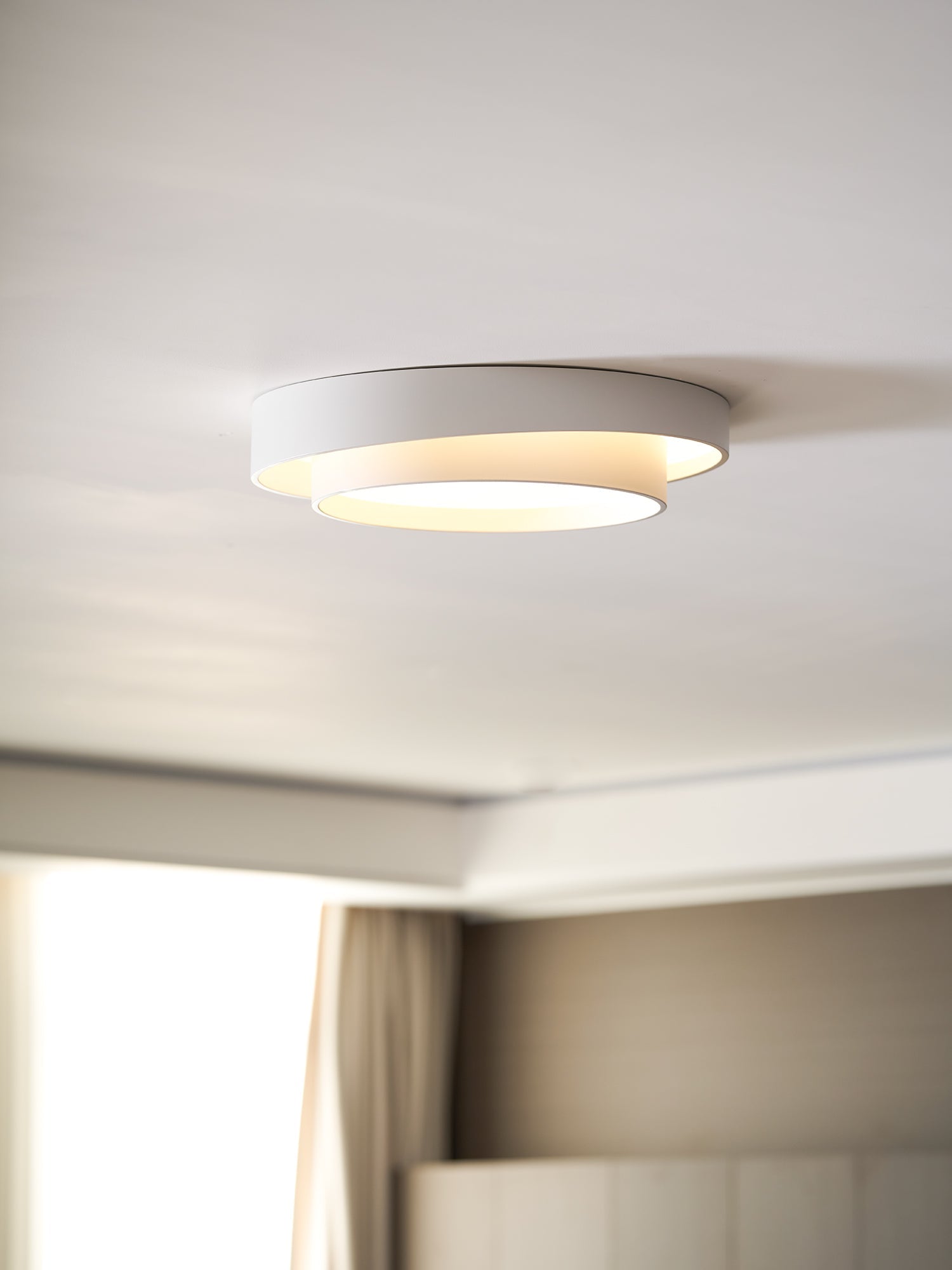 Plafonnier LED Cylindrique Fer Acryl Blanc Gris Noir Salon Chambre Ø40 Ø50 Ø60 cm Dimmable 3000K 4000K 6000K | Koossa