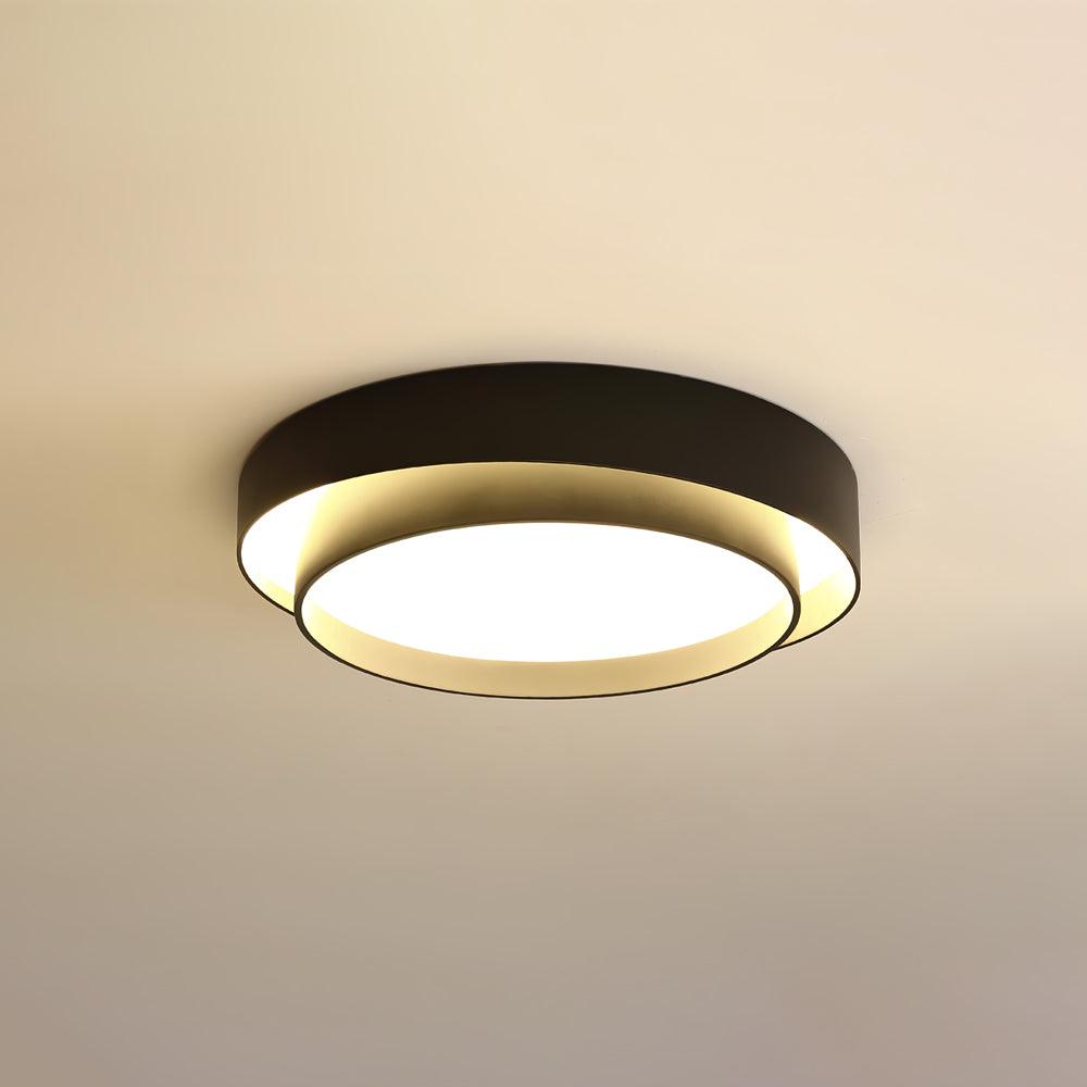 Plafonnier LED Cylindrique Fer Acryl Blanc Gris Noir Salon Chambre Ø40 Ø50 Ø60 cm Dimmable 3000K 4000K 6000K | Koossa