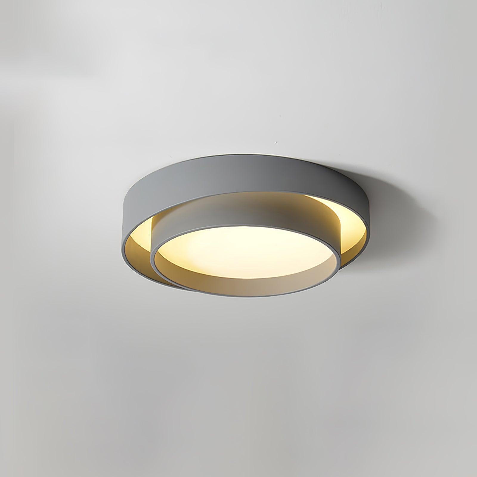 Plafonnier LED Cylindrique Fer Acryl Blanc Gris Noir Salon Chambre Ø40 Ø50 Ø60 cm Dimmable 3000K 4000K 6000K | Koossa