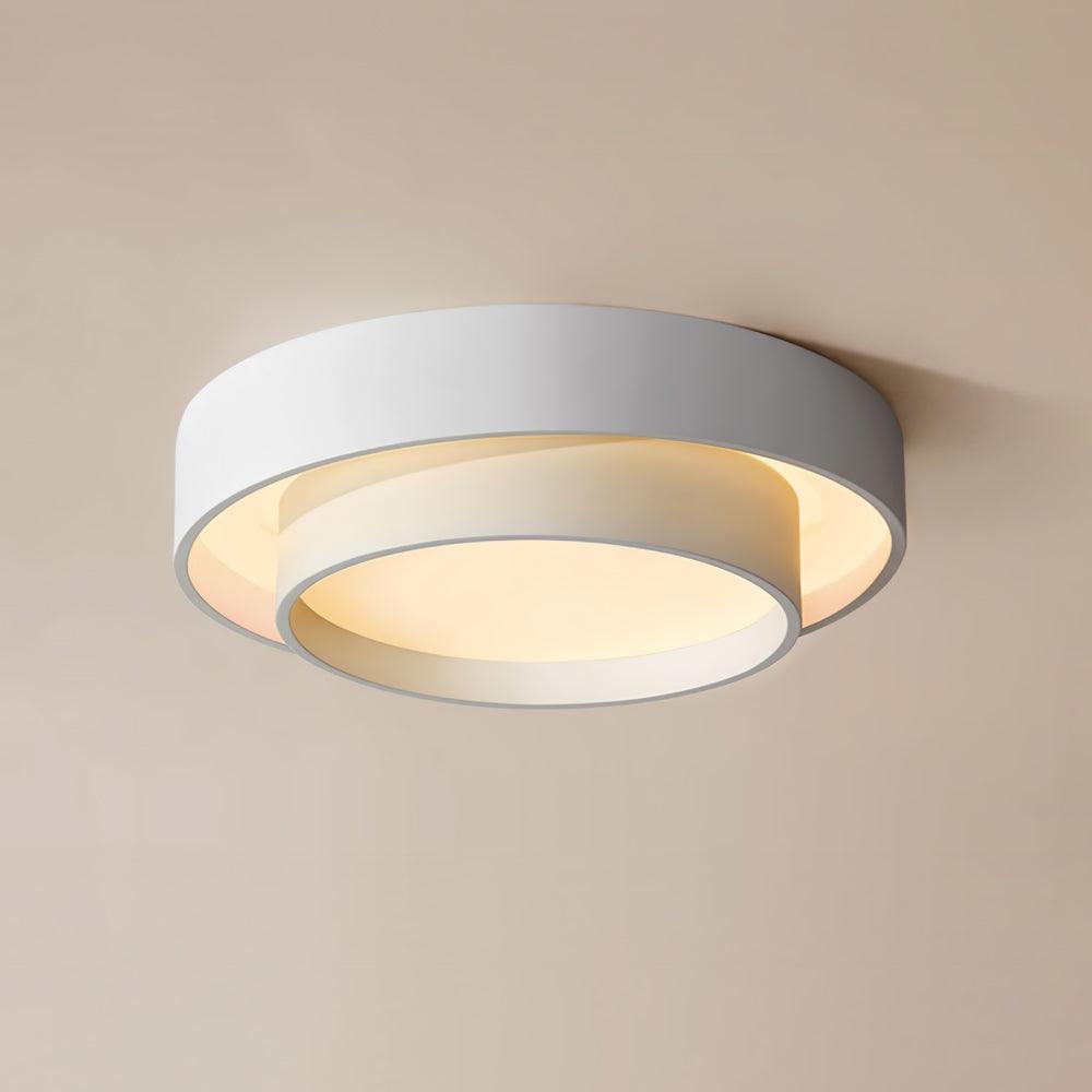 Plafonnier LED Cylindrique Fer Acryl Blanc Gris Noir Salon Chambre Ø40 Ø50 Ø60 cm Dimmable 3000K 4000K 6000K | Koossa