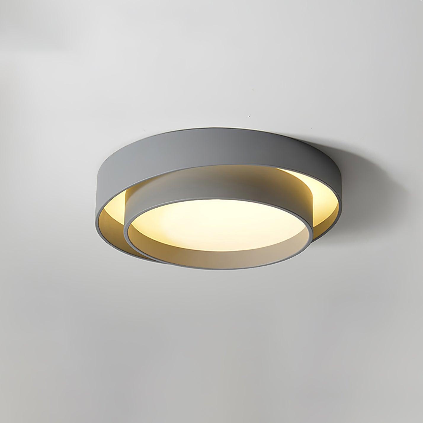 Plafonnier LED Cylindrique Fer Acryl Blanc Gris Noir Salon Chambre Ø40 Ø50 Ø60 cm Dimmable 3000K 4000K 6000K | Koossa