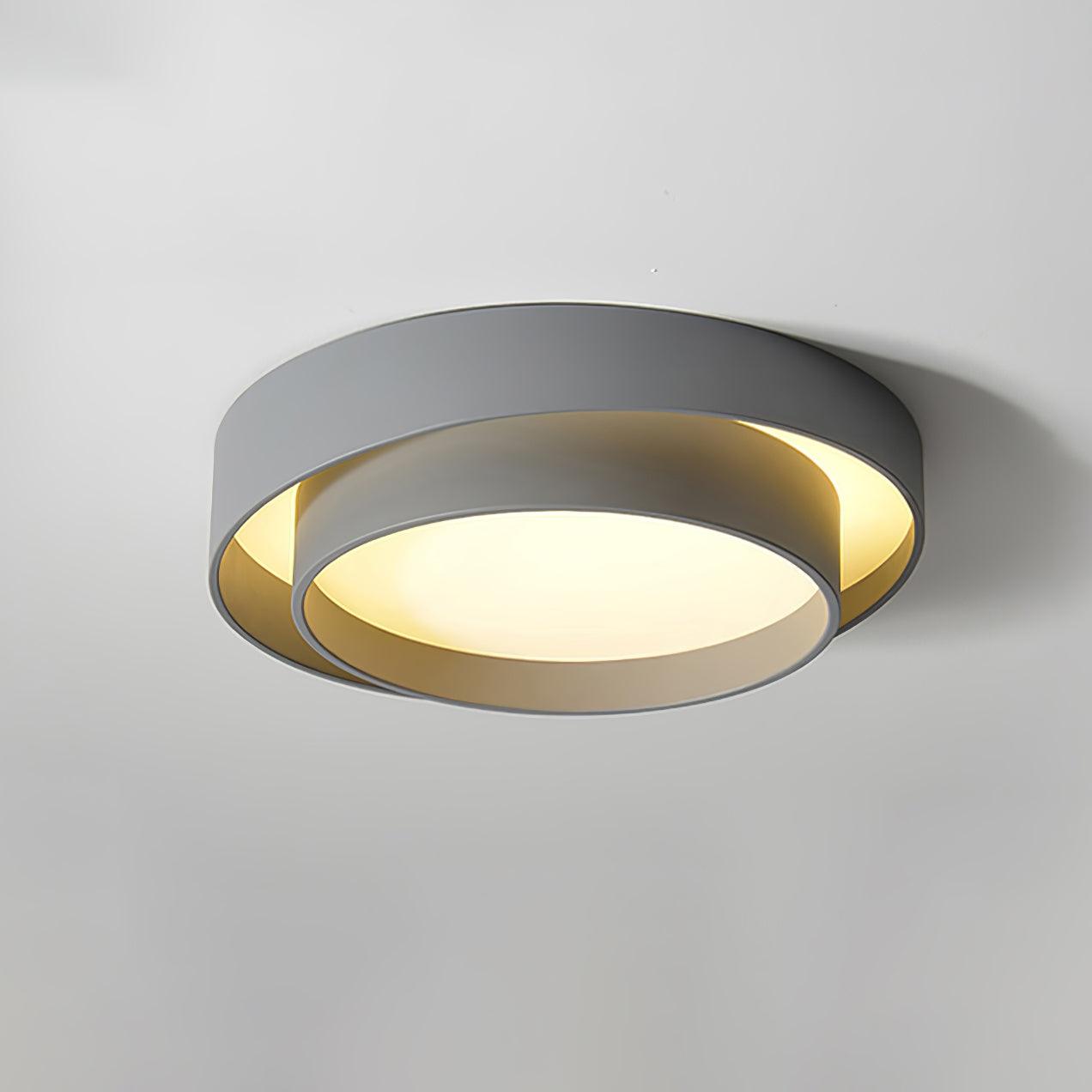 Plafonnier LED Cylindrique Fer Acryl Blanc Gris Noir Salon Chambre Ø40 Ø50 Ø60 cm Dimmable 3000K 4000K 6000K | Koossa