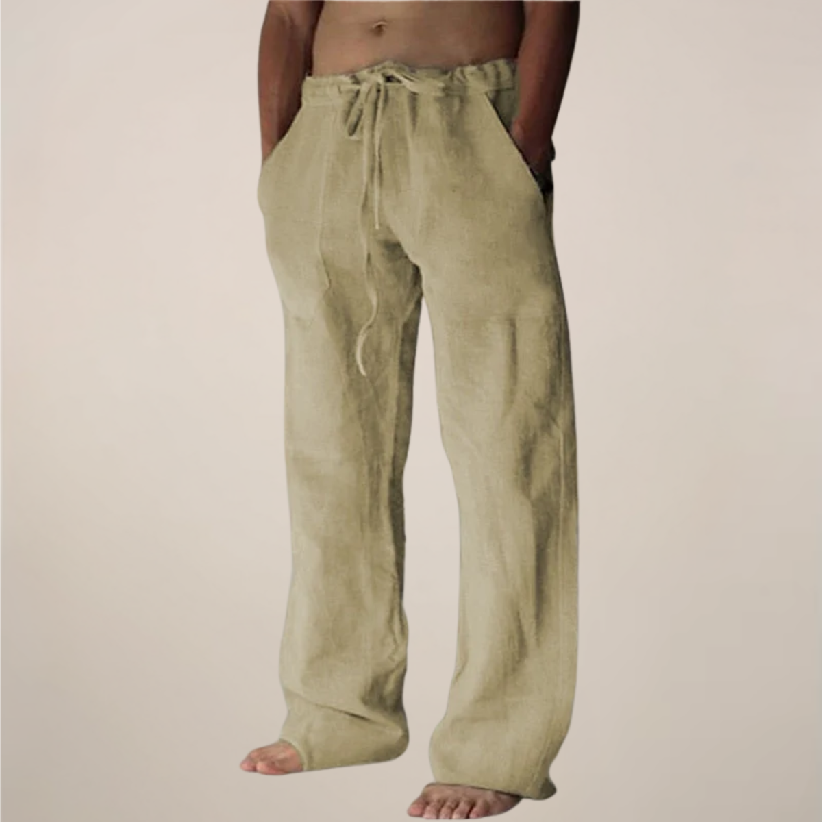 Men's Wide-Leg Relaxed Trousers in Breathable Cotton Twill – Casual Tailored Bottoms for Warm Weather | Koossa