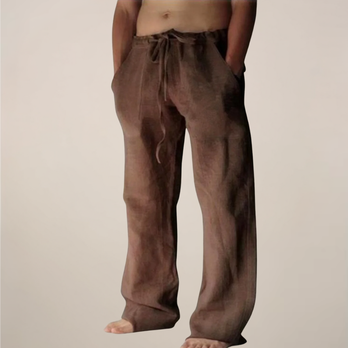 Men's Wide-Leg Relaxed Trousers in Breathable Cotton Twill – Casual Tailored Bottoms for Warm Weather | Koossa