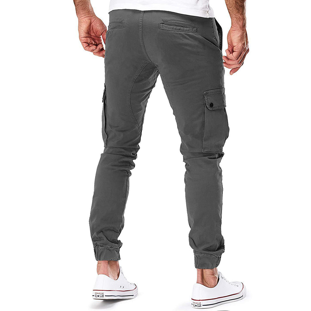 Relaxed Fit Cargo Trousers with Multi-Pocket Detail in Dark Grey for Casual Weekends and Outdoor Adventures | Koossa