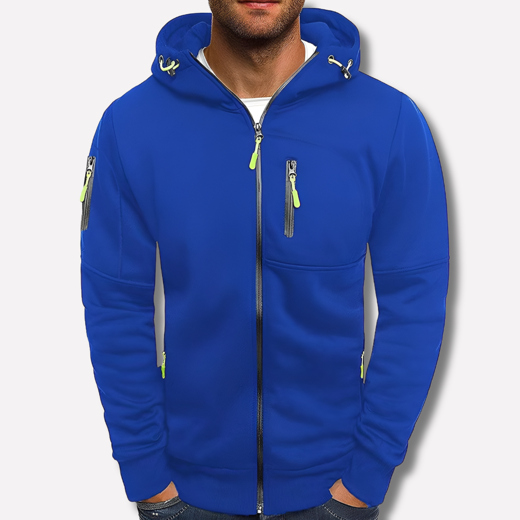 Men's Zip-Up Hooded Sweatshirt — Relaxed Fit Casual Jacket for Everyday Comfort & Layering | Koossa