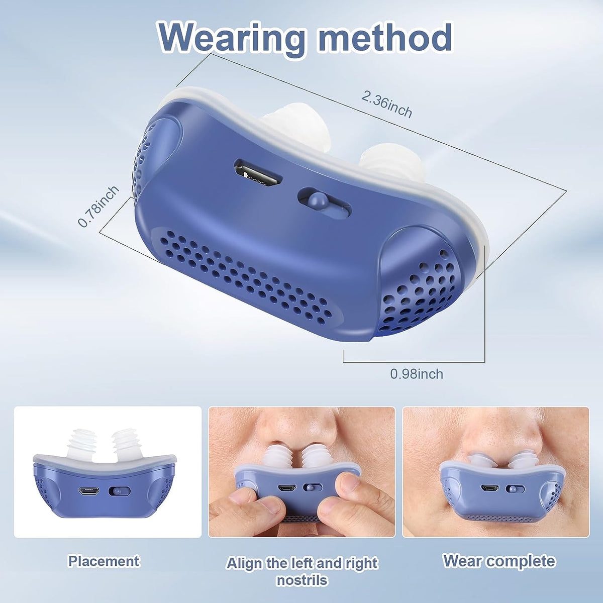 Sleep Apnea Relief Device Rechargeable Anti-Snoring Nasal Aid for Better Breathing Nighttime Wellness Tool Compact Design for Home and Travel | Lonoma
