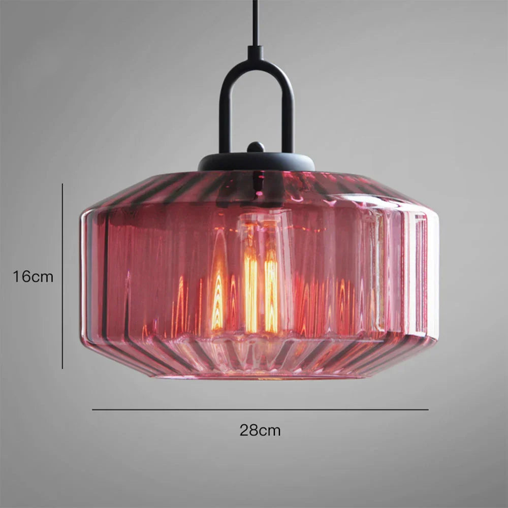 Hand-Blown Glass Pendant Light, 11 in Integrated LED Hanging Fixture for Kitchen, Dining Room, Hallway, Entryway & Bedroom Ceiling | Lonoma