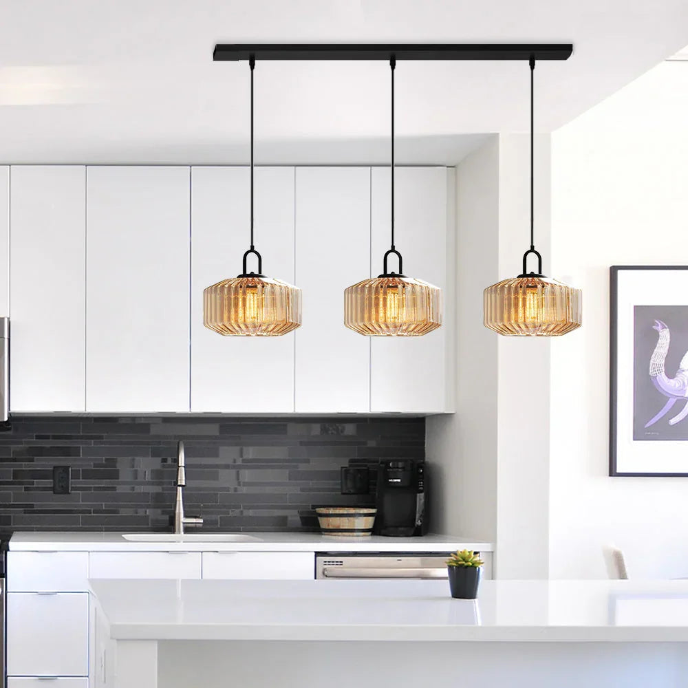 Hand-Blown Glass Pendant Light, 11 in Integrated LED Hanging Fixture for Kitchen, Dining Room, Hallway, Entryway & Bedroom Ceiling | Lonoma