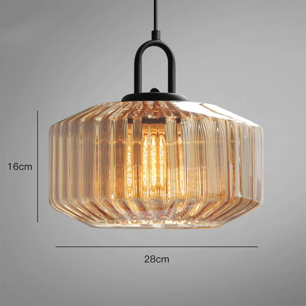 Hand-Blown Glass Pendant Light, 11 in Integrated LED Hanging Fixture for Kitchen, Dining Room, Hallway, Entryway & Bedroom Ceiling | Lonoma