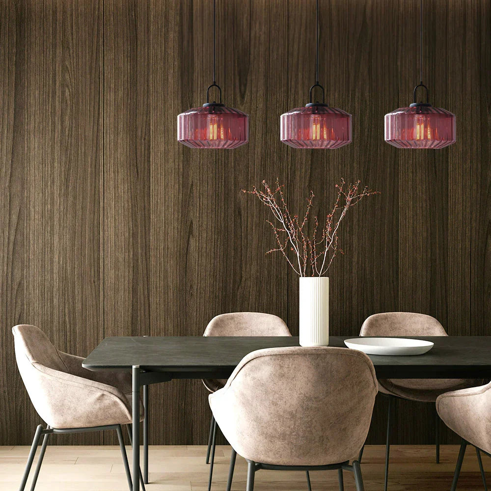 Hand-Blown Glass Pendant Light, 11 in Integrated LED Hanging Fixture for Kitchen, Dining Room, Hallway, Entryway & Bedroom Ceiling | Lonoma