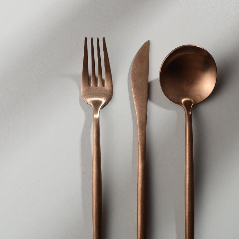 Flatware Set 18/10 Stainless Steel with Titanium Coating 20-Piece to 80-Piece Modern Dining Cutlery for 4 to 16 People | Lonoma