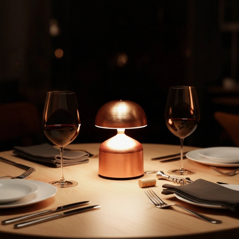 Lampe à poser rechargeable dimmable en métal forgé avec trois températures de couleur LED pour ambiance modulable | Koossa