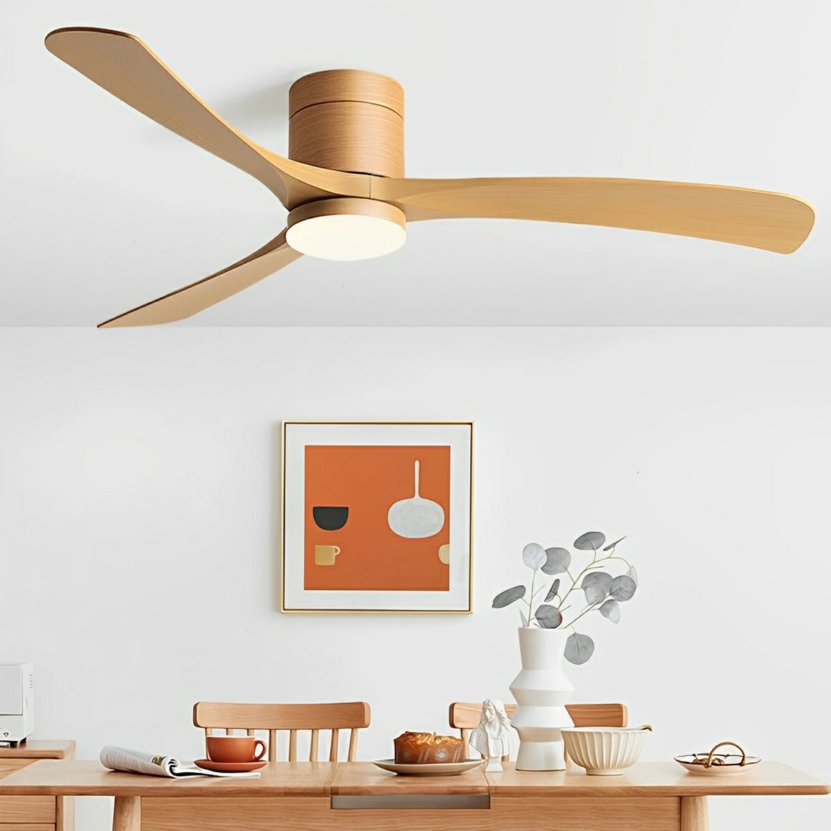 Ceiling Fan with Light 6-Speed Reversible Quiet Motor 38-Inch LED Fan Remote Wall Control for Bedroom Living Room | Lonoma
