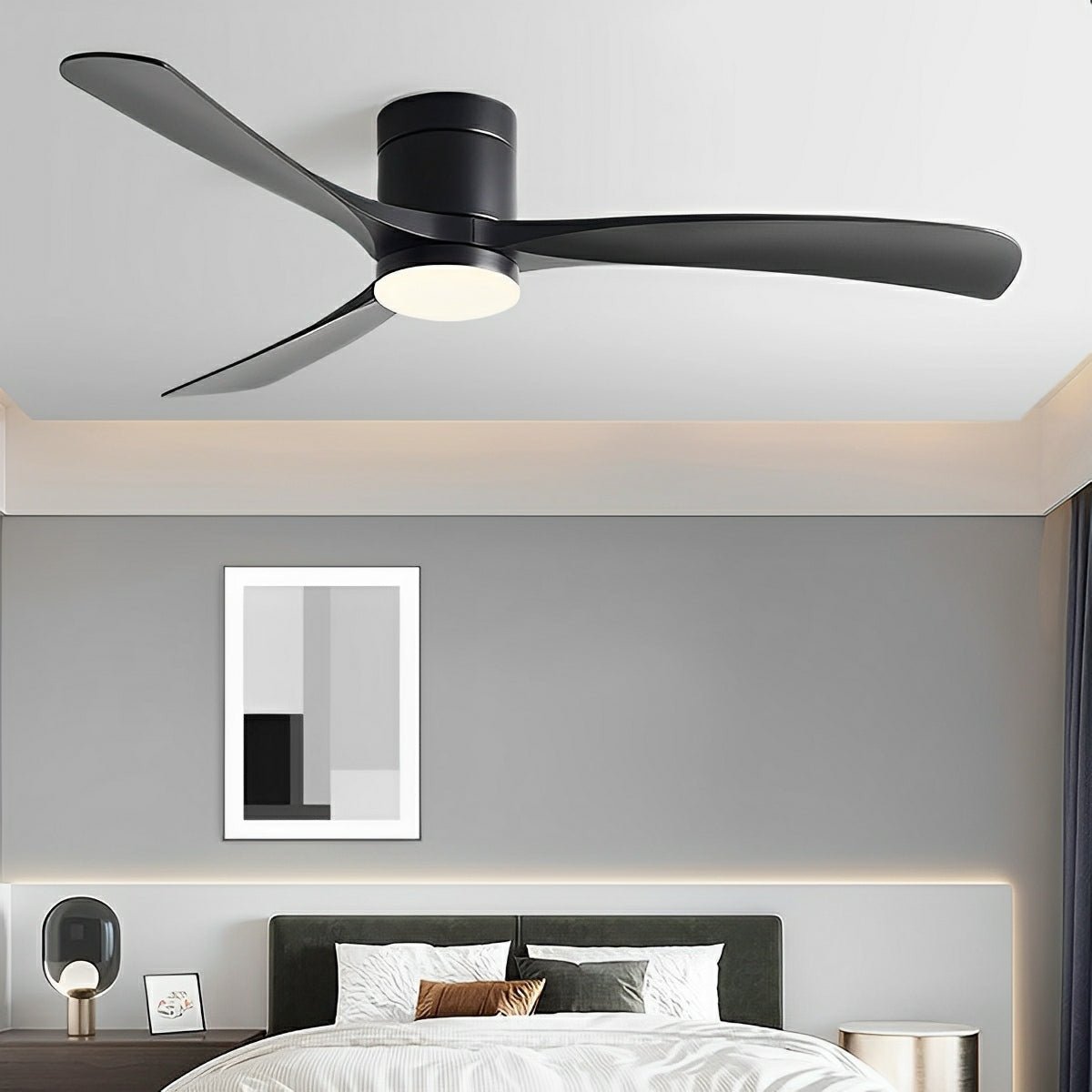 Ceiling Fan with Light 6-Speed Reversible Quiet Motor 38-Inch LED Fan Remote Wall Control for Bedroom Living Room | Lonoma