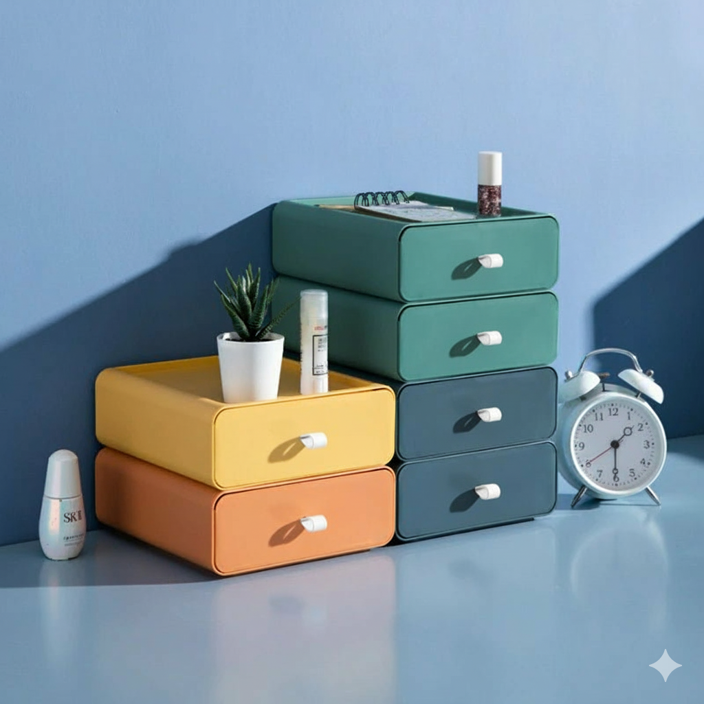 Boîtes de rangement empilables en plastique modulaires pour bureau maison tiroirs organisation optimale | Koossa