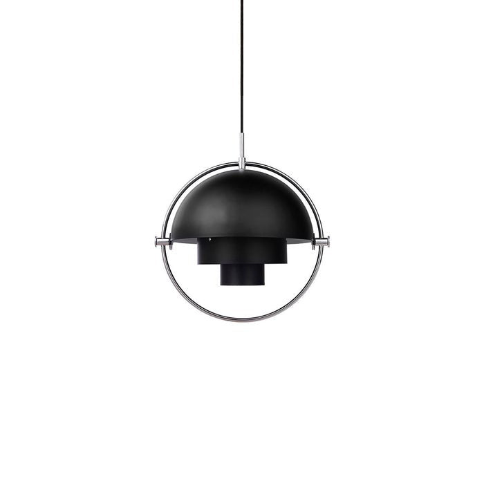 Luminaire suspendu orientable en acier bicolore laiton noir douille E27 ambiance nordique salle à manger | Koossa