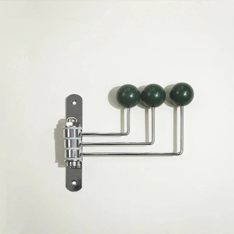 Patère murale métal rétro 3 ou 4 crochets entrée chambre couloir finition polie noir blanc vert rouge style vintage | Koossa