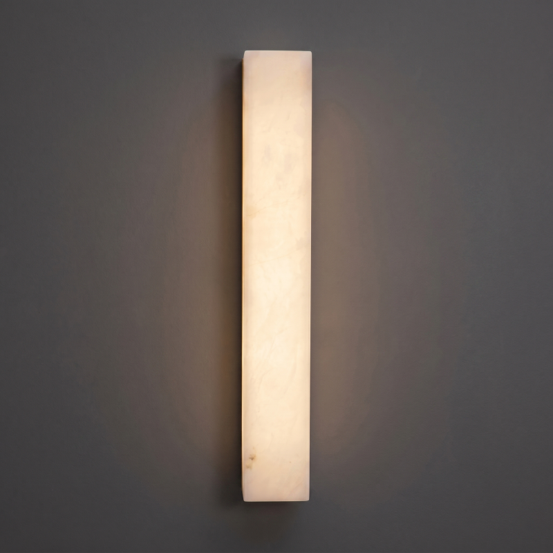 Spanish Alabaster Wall Sconce with Brass or Wood Accent, Hardwired G9 or LED, Handmade Natural Stone Light for Bedroom, Hallway, Living Room | Lonoma