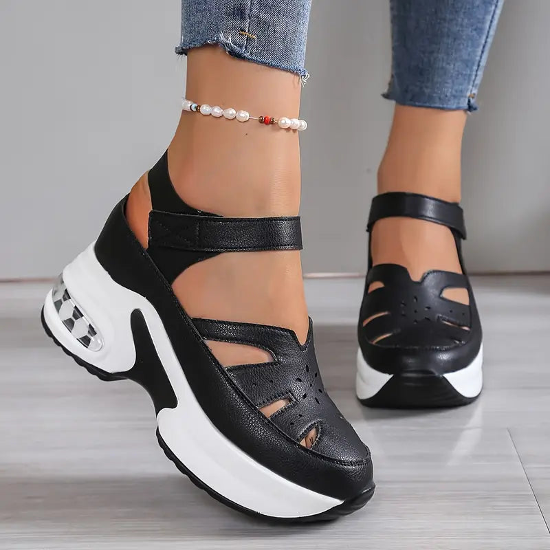 Women's Orthopedic Cushioned Shoes with Arch Support in White and Black for All-Day Comfort and Natural Movement | Koossa