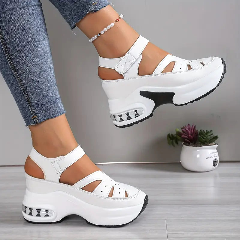 Women's Orthopedic Cushioned Shoes with Arch Support in White and Black for All-Day Comfort and Natural Movement | Koossa