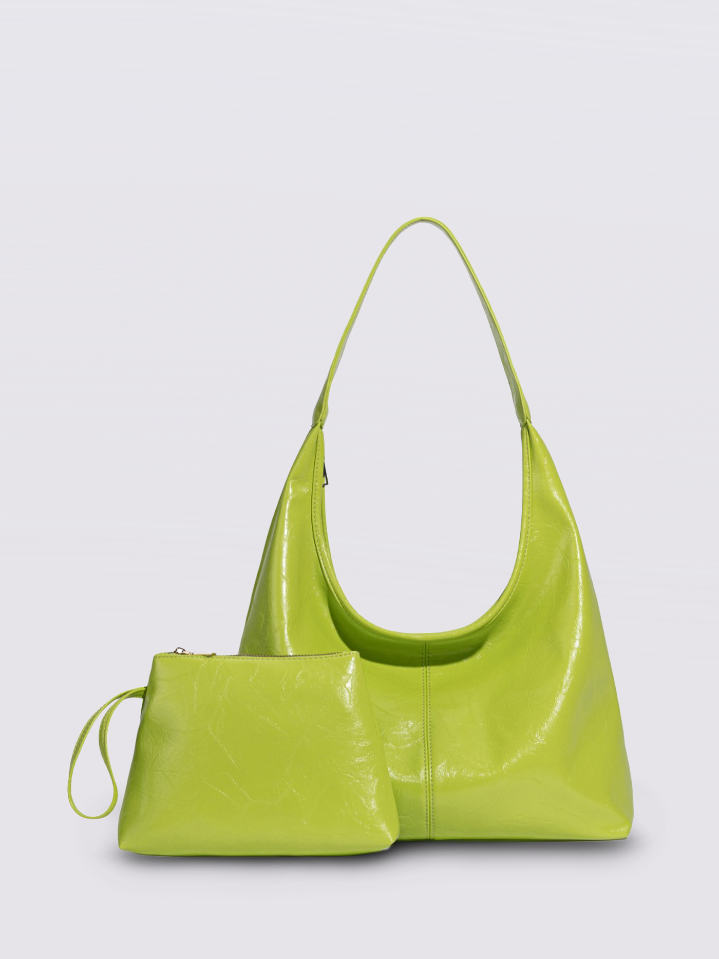 Soft Leather-Effect Tote Bag in Black with Matching Pouch | Spacious Everyday Shoulder Bag with Compartments | Koossa