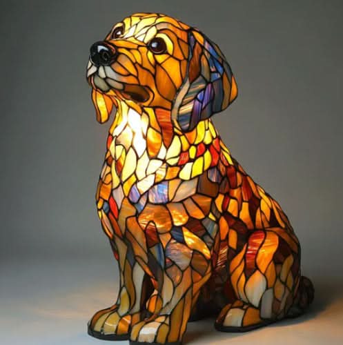 Dog Breed LED Night Light, 6 in USB Powered Warm White Sculpture Lamp for Bedroom Nightstand, Desk, Shelf, Puppy Decor Gift | Lonoma
