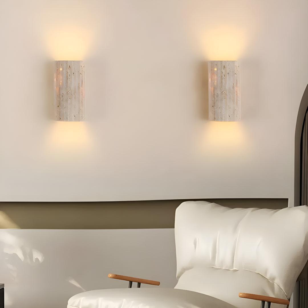 Natural Stone LED Wall Sconce, Warm White Indoor Wall Light for Living Room, Bedroom, Hallway & Bathroom, Modern Organic Accent Lighting | Lonoma