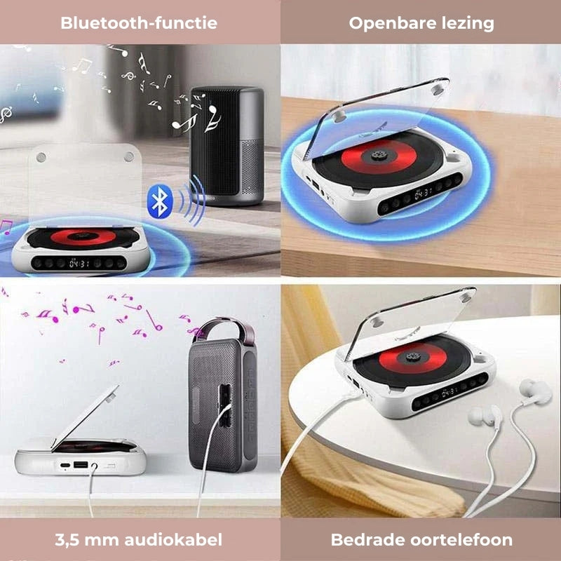 Portable CD Player with Bluetooth 5.3, USB-C Rechargeable, Compact Music Player for Headphones, Speakers, Travel and Home Use | Lonoma