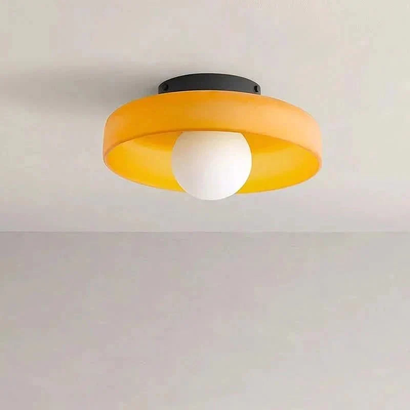 Glass Ceiling Light Fixture 10 in – Nordic Style Flush Mount Lamp for Bedroom, Kitchen, Hallway & Living Room, LED Compatible | Lonoma