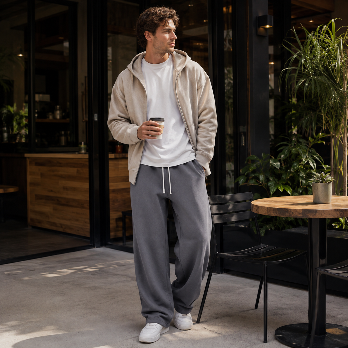 Men's Loose-Fit Joggers with Drawstring Waist and Side Pockets, Relaxed Straight-Leg Sweatpants for Gym, Running, Lounging & Travel | Lonoma
