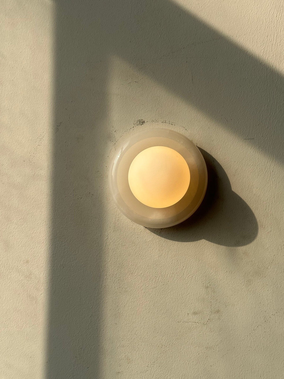 Natural Stone Wall Sconce with Glass Shade - Modern Ambient Lighting Fixture for Bedroom Hallway Entryway - G9 Socket Single-Light Design | Lonoma