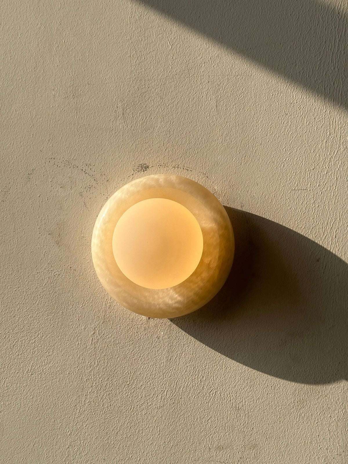 Natural Stone Wall Sconce with Glass Shade - Modern Ambient Lighting Fixture for Bedroom Hallway Entryway - G9 Socket Single-Light Design | Lonoma