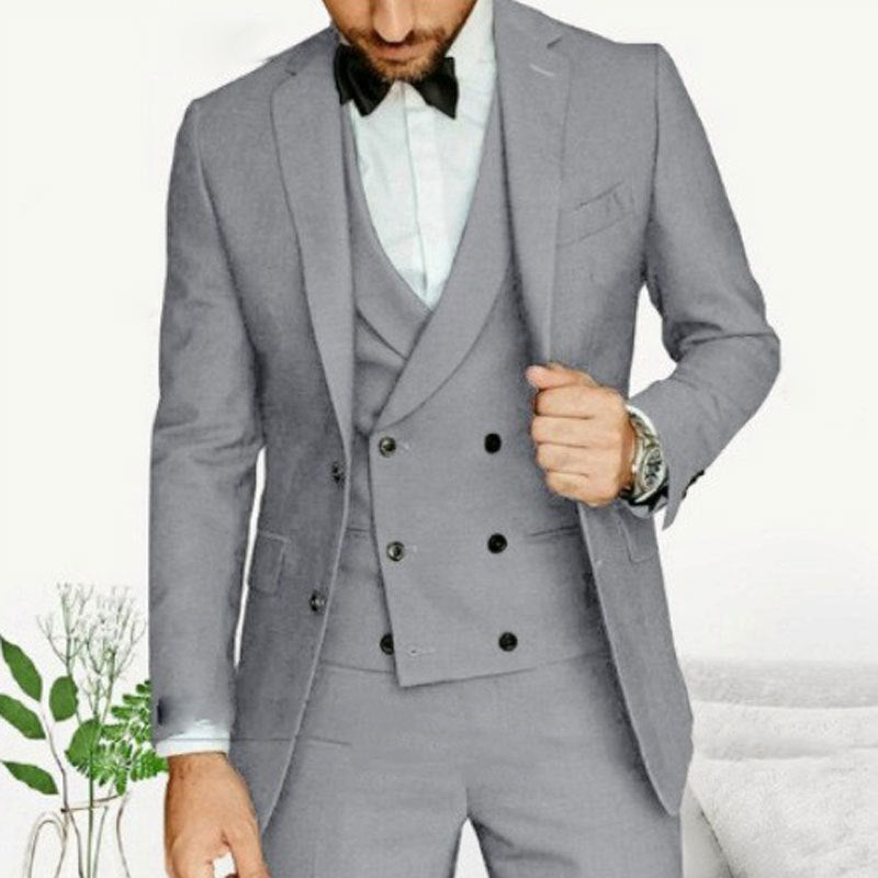 Three-Piece Formal Suit with Waistcoat in Classic Colours for Weddings and Business Occasions | Gentleman's Slim-Cut Coordinated Separates | British Tailored Formal Wear for Men | Koossa