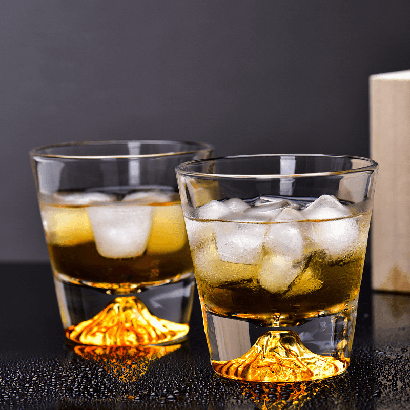 Verre à Whisky Edo Kiriko Cristal Japonais Taillé Main Coffret Bois Authentique Artisanat Traditionnel | Koossa
