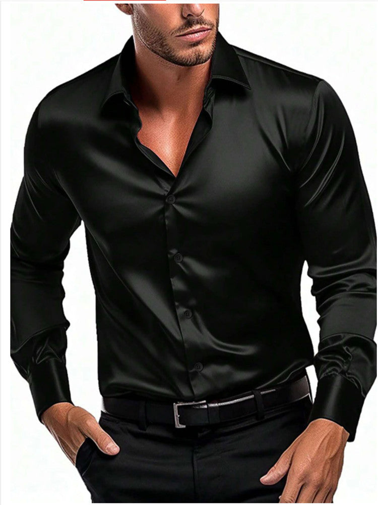 Men's Classic Italian Collar Shirt in White, Black & Blue — Smart Formal Shirt for Business & Evening | Koossa