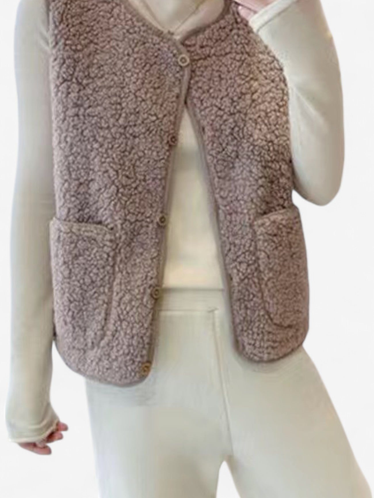 Women's Button-Front Quilted Gilet in Neutral Tones for Effortless Layering | Koossa
