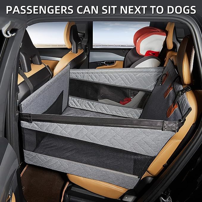 Dog Car Boot Protector Quilted Waterproof Raised Sides Rigid Base Universal Fit Back Seat Extender Cover Storage Pockets | Koossa