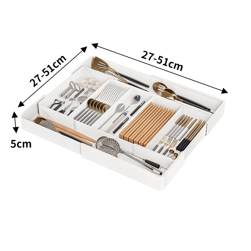 Organiseur de Tiroir Extensible Modulable Cuisine Bureau Salle de Bains Rangement Accessoires Couverts | Koossa