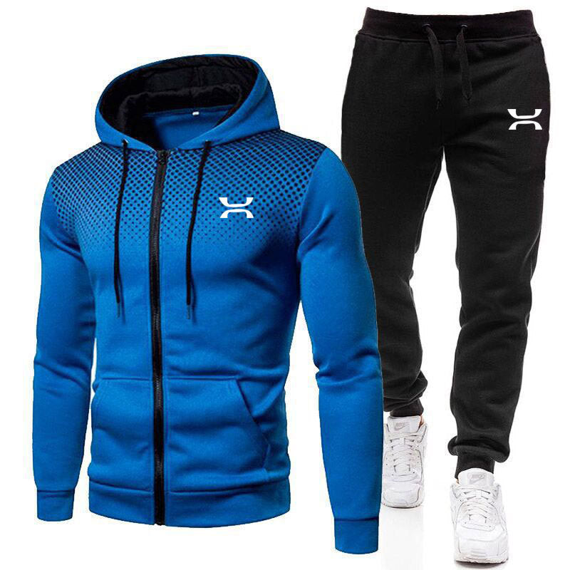Men's Zip-Through Hooded Tracksuit Set — Comfortable Casual Tracksuit for Active Days & Relaxed Weekends | Koossa