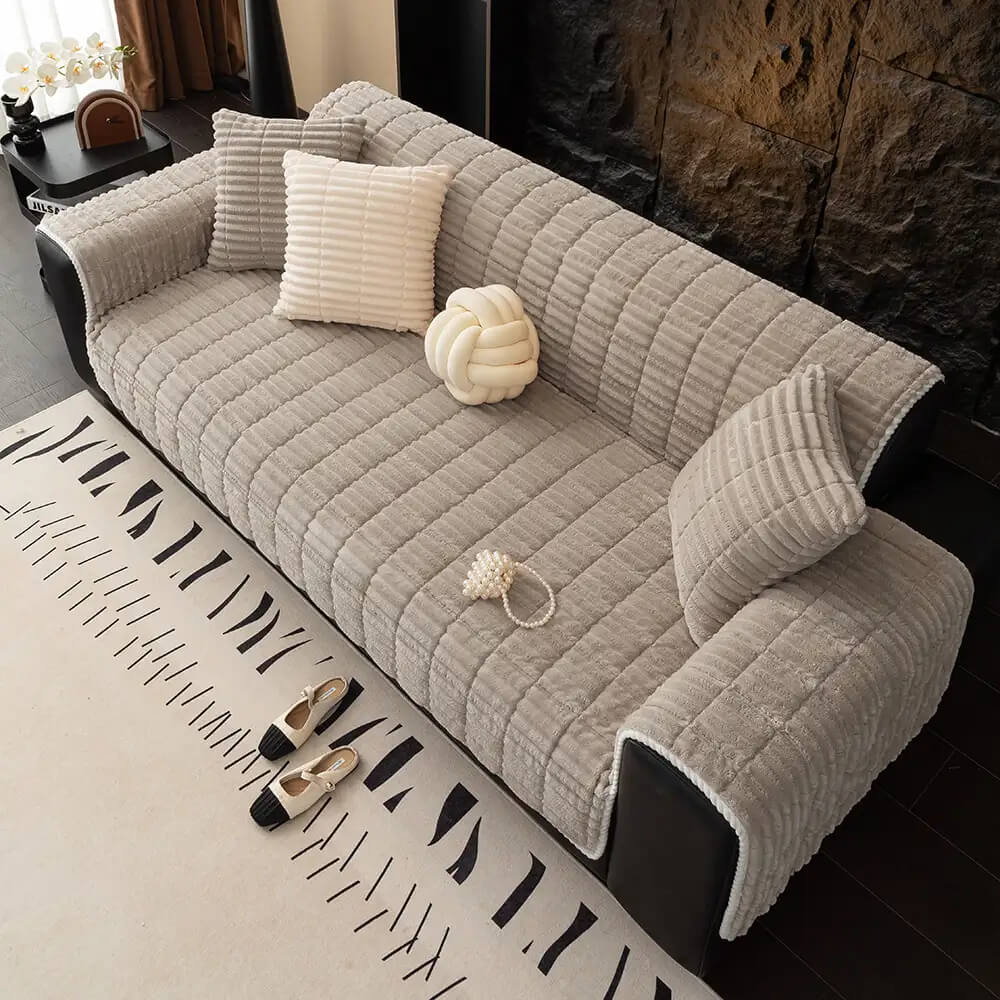 Sofa Cover Flannel Quilted Non-Slip One-Piece Pet Protection Washable Recliner Loveseat Large Sofa Couch Pad | Koossa